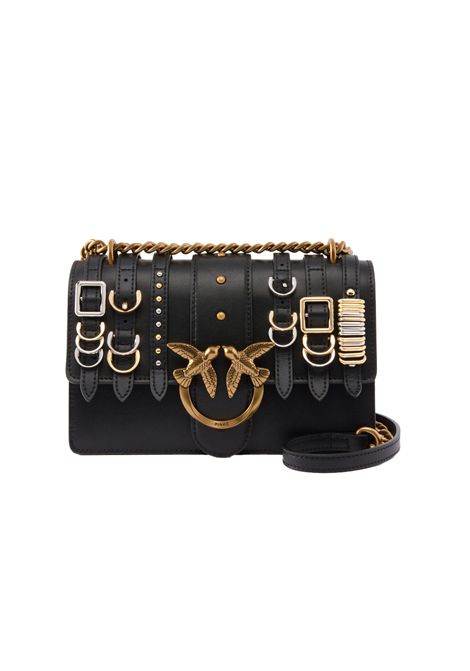 Borsa Pinko Love One mini light cl nera oro pelle cinturini love birds PINKO | Borse | 103335 A26KZ99A